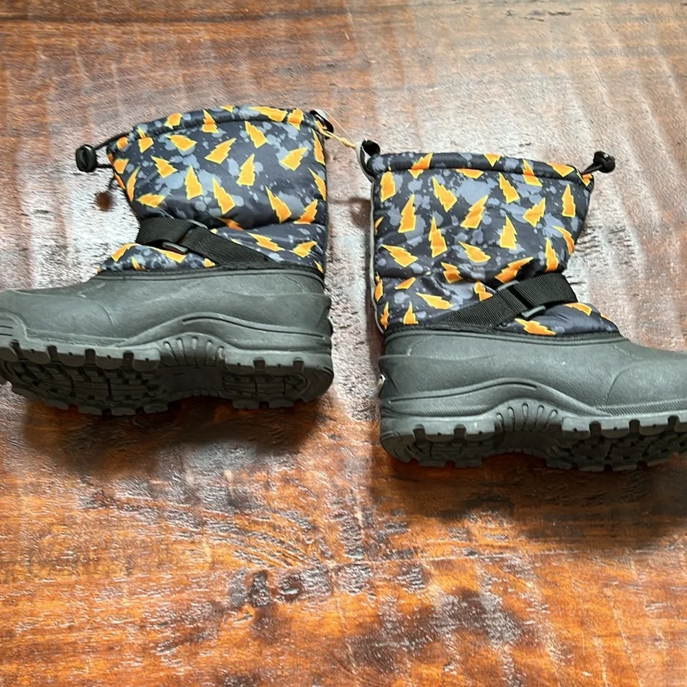 NORTHSIDE Unisex Kids Winter Insulated Frosty Boots Black/Orange Lightning US-2